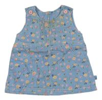 Světlemodré květované laclové šaty 