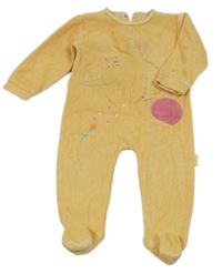 Okrový sametový overal se šneky