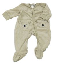 Béžový sametový overal s koalami Ergee