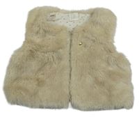 Béžová kožešinová podšitá vesta H&M