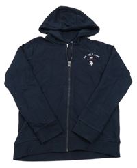 Tmavomodrá propínací mikina s kapucí U.S. POLO ASSN