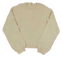 Světlebéžový svetr s copánky H&M