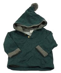 Tmavozelená melírovaná mikina s kapucí H&M