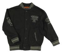 Tmavošedá propínací mikina s nápisem Next