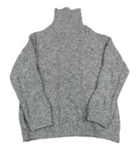 Šedý melírovaný svetrový rolák Zara