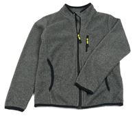 Tmavošedo-černá pruhovaná fleecová propínací funkční mikina Crivit