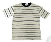 Vanilkovo-černé pruhované tričko H&M