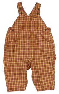 Červeno-oranžové kosktované laclové kalhoty M&S