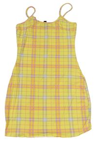 Žluté kostkované šaty New Look 