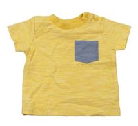 Žluté melírované tričko s kapsou M&Co.