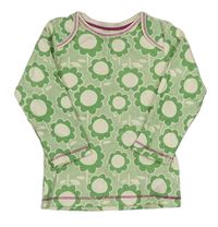 Zeleno-bílé triko s kytičkami M&S