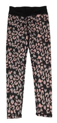 Černo-růžovo-šedé vzorované sportovní legíny H&M