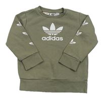 Khaki mikina s logem Adidas