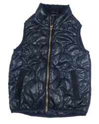 Tmavomodrá šusťáková prošívaná zateplená vesta zn. Next