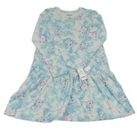 Nové - Šedo-modré batikované bavlněné šaty s Yodou 