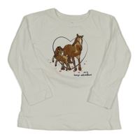 Bílé triko s koníky Topolino