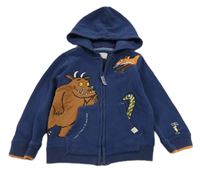 Tmavomodrá propínací mikina s Gruffalem a kapucí Joules