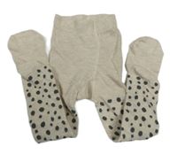 Béžové punčocháče se vzorem 