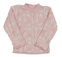 Růžové oboustranné propínací triko s králíčky 