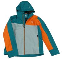 Zeleno-šedo-oranžová funkční šusťáková jarní bunda s kapucí Dare 2B