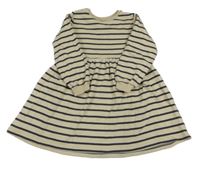 Béžovo-šedé pruhované teplákové šaty F&F