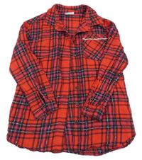 Červeno-černá kostkovaná flanelová halenka s kamínky Matalan