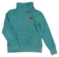 Zelená fleecová mikina s komínovým límcem Yigga