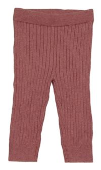 Růžové žebrované pletené tepláky Mothercare