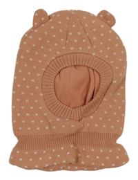 Starorůžová pletená podšitá kukla s puntíky Topomini