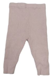 Světlerůžové žebrované úpletové kalhoty Nutmeg