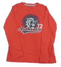 Červené triko s tygrem a nápisem Alive 