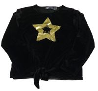 Černá sametová mikina s hvězdou 