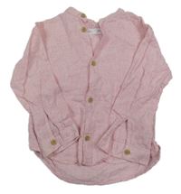 Světlerůžová lněná halenka Zara 