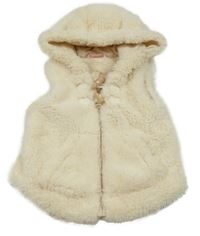 Smetanová kožešinová podšitá kombinéza s kapucí Smile