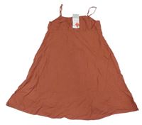 Nové - Cihlové lněné šaty Primark