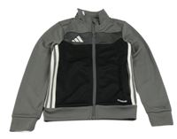 Černo-šedá propínací sportovní funkční mikina Adidas