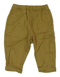 Olivové plátěné kalhoty s kapsou Next