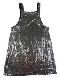 Černo-stříbrné šaty s flitry Next