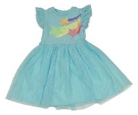 Světlemodré šaty s hvězdami a tylovou sukní Primark 