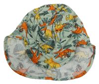Světlezelená plátěná kšiltovka s dinosaury 