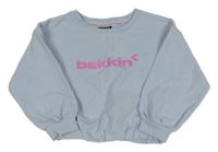 Světlemodrá crop oversize mikina s logem Bekkin