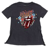 Antracitové tričko s Rolling Stones z překlápěcích flitrů Next