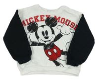 Bílo-černá oversize mikina s Mickey Disney