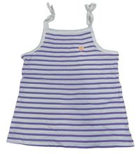 Bílo-fialový pruhovaný top se srdíčkem M&S