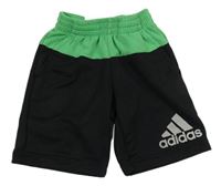 Černo-zelené teplákové sportovní kraťasy Adidas