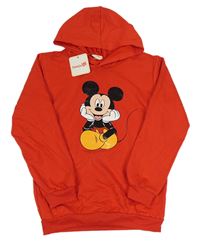 Červená mikina s Mickey a kapucí foanja