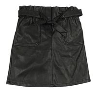 Černá peper bag koženková sukně s páskem PRIMARK