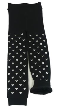 Černé zateplené punčochové legíny s Mickey PRIMARK