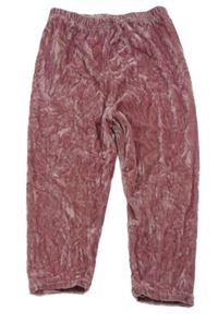 Starorůžové lesklé sametové legíny 