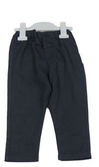 Nové - tmavomodro-černé melírované slavnostní kalhoty PRIMARK